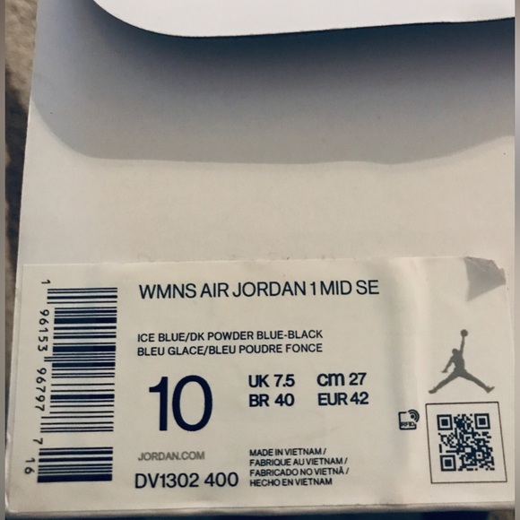 Nike Air Jordan 1 Mid Ice Blue - Picture 2 of 6